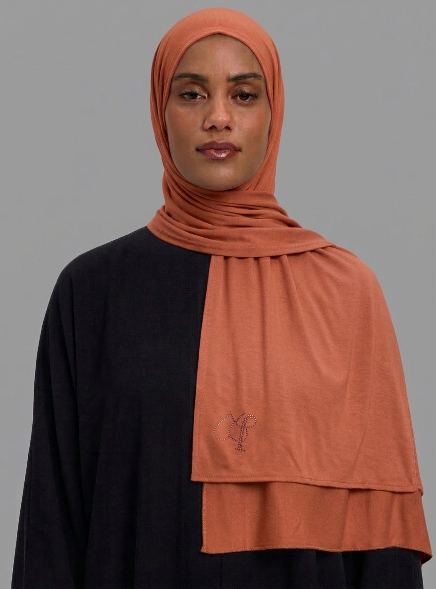 Hijab Bambou Orange Pastel