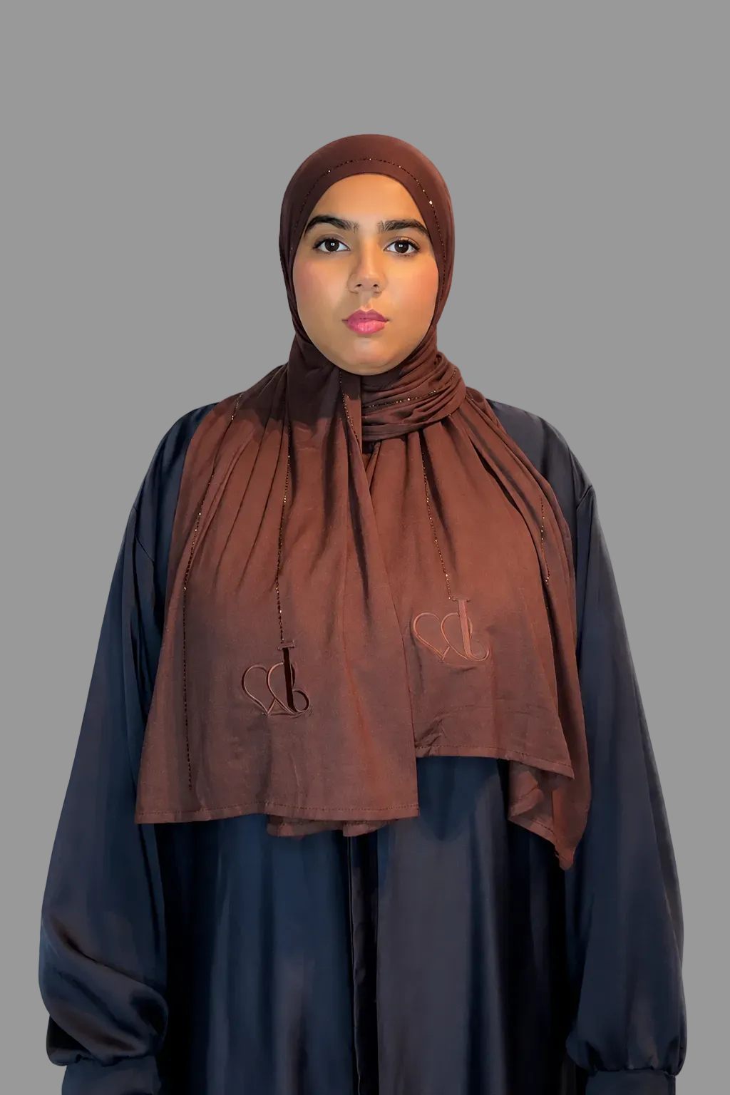Hijab Strass Marron Foncé