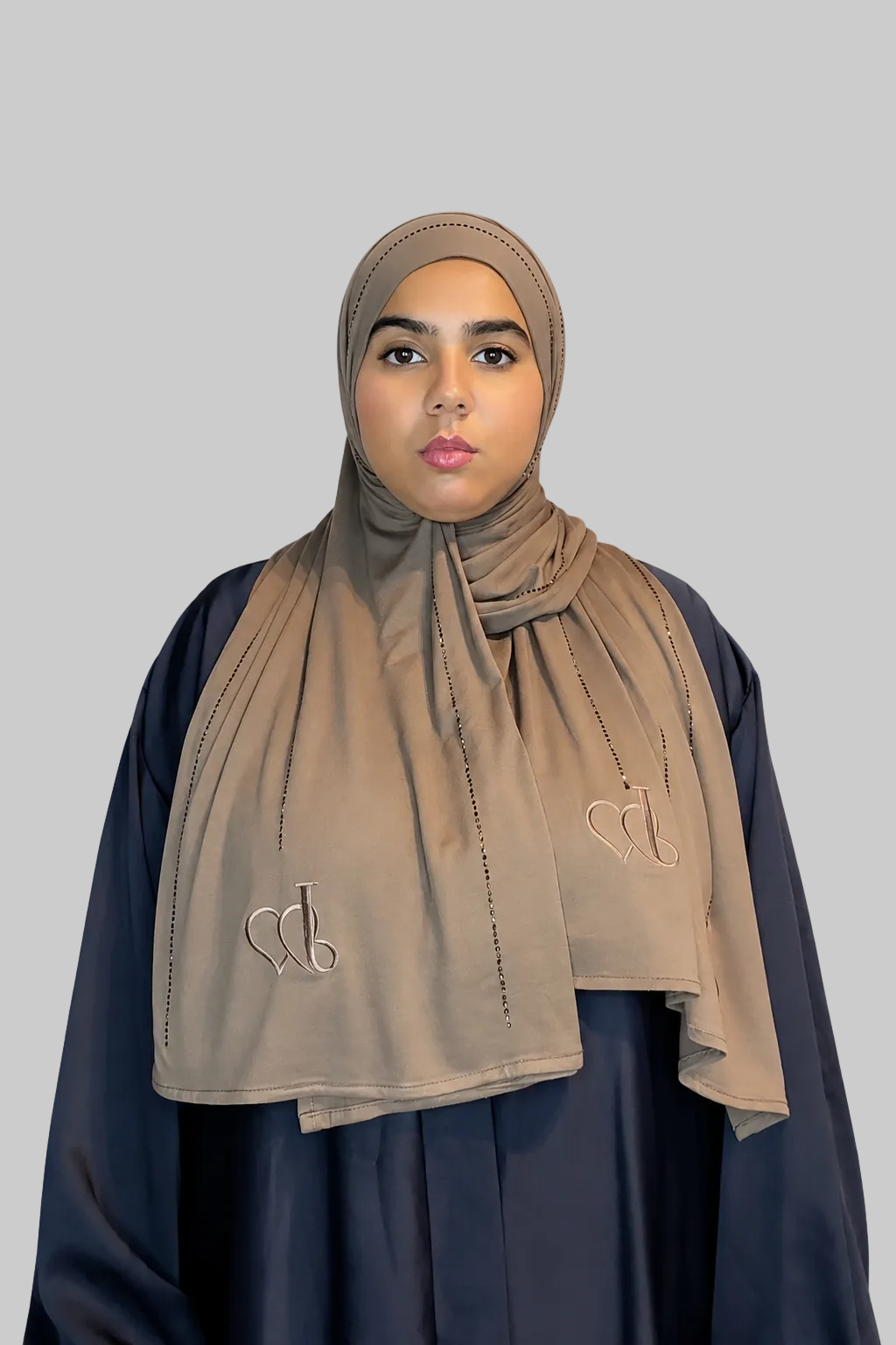 Hijab Strass Brun Taupe
