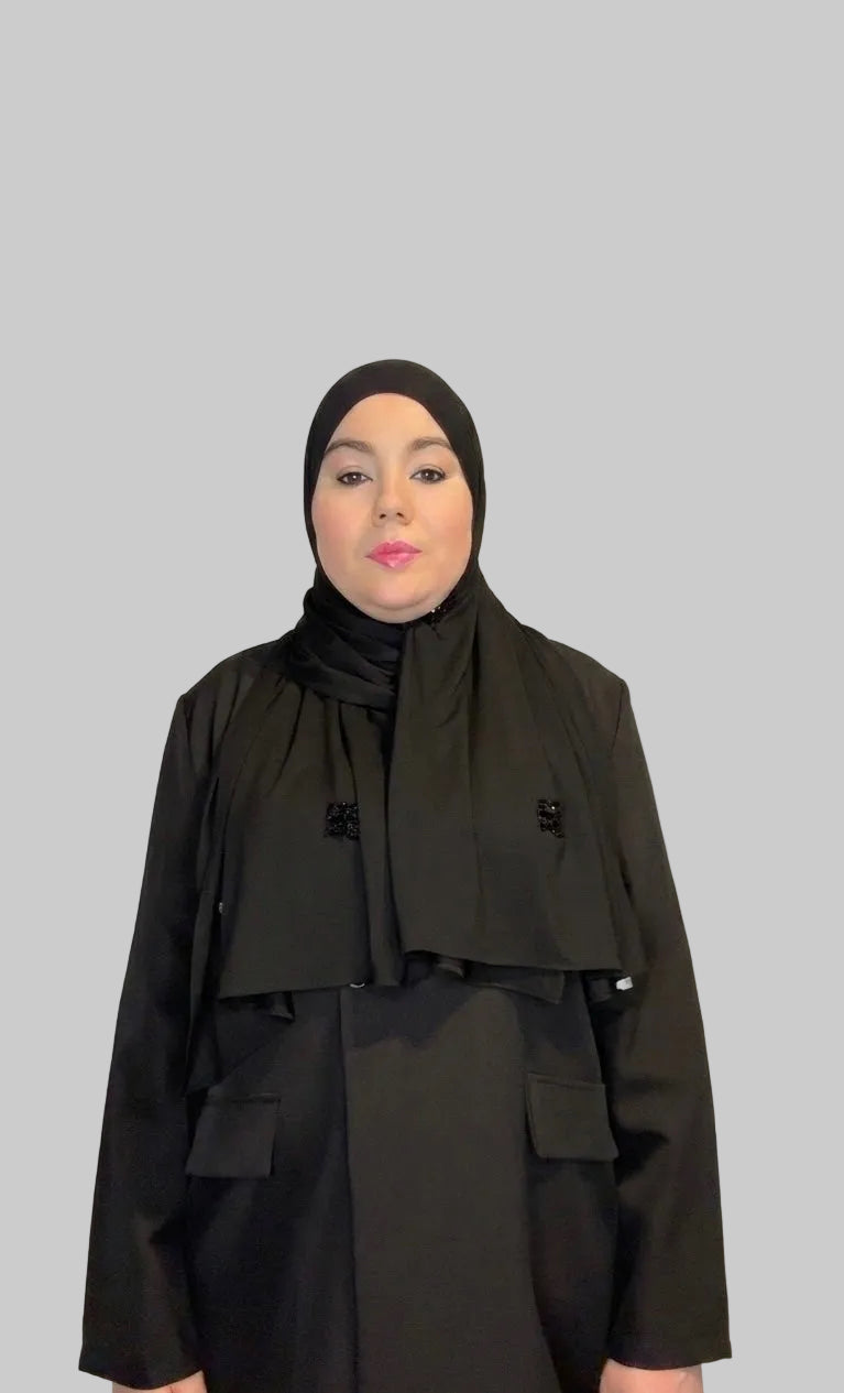 Hijab Crystal Noir porté