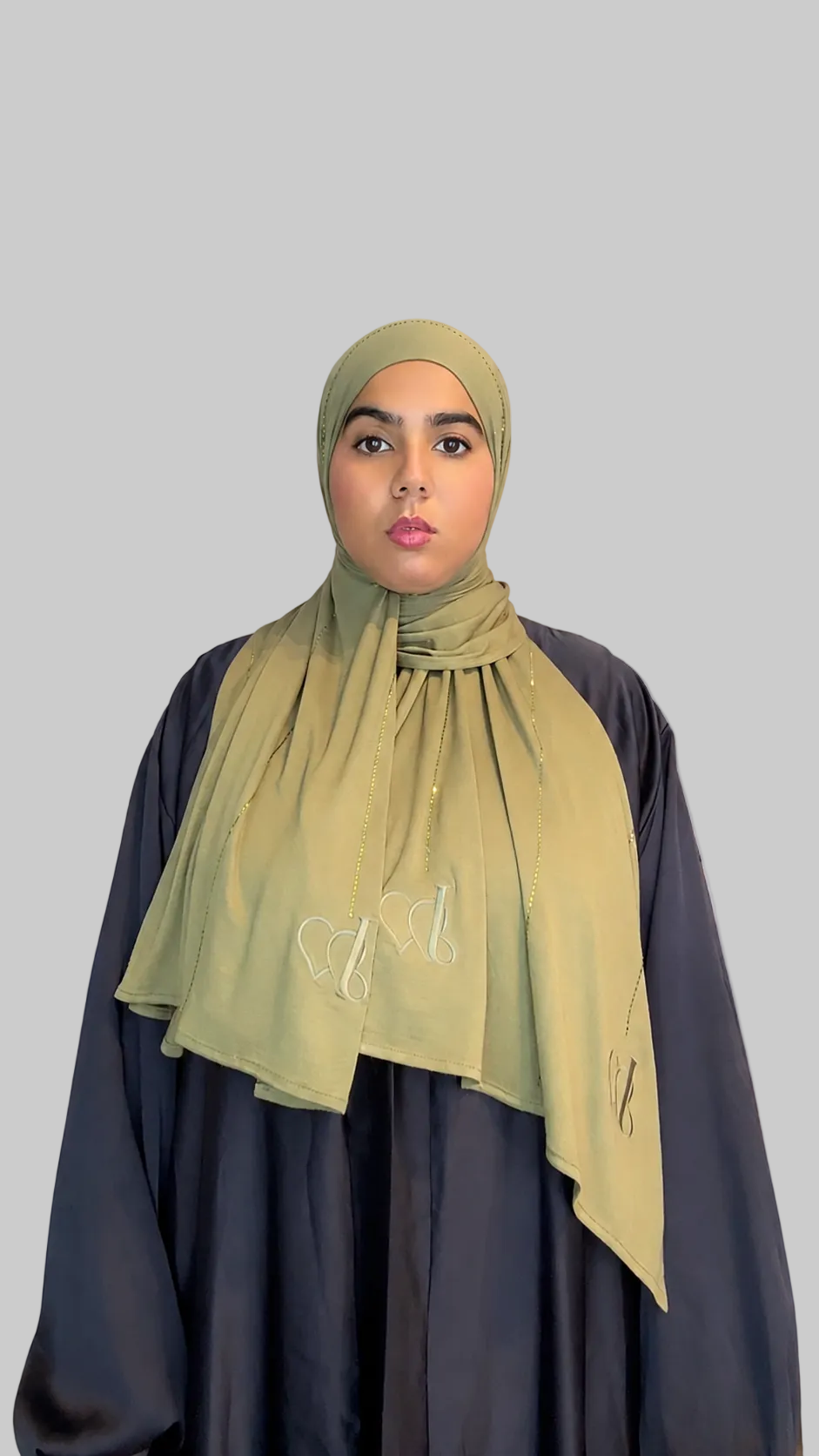 Hijab Strass Kaki Vert