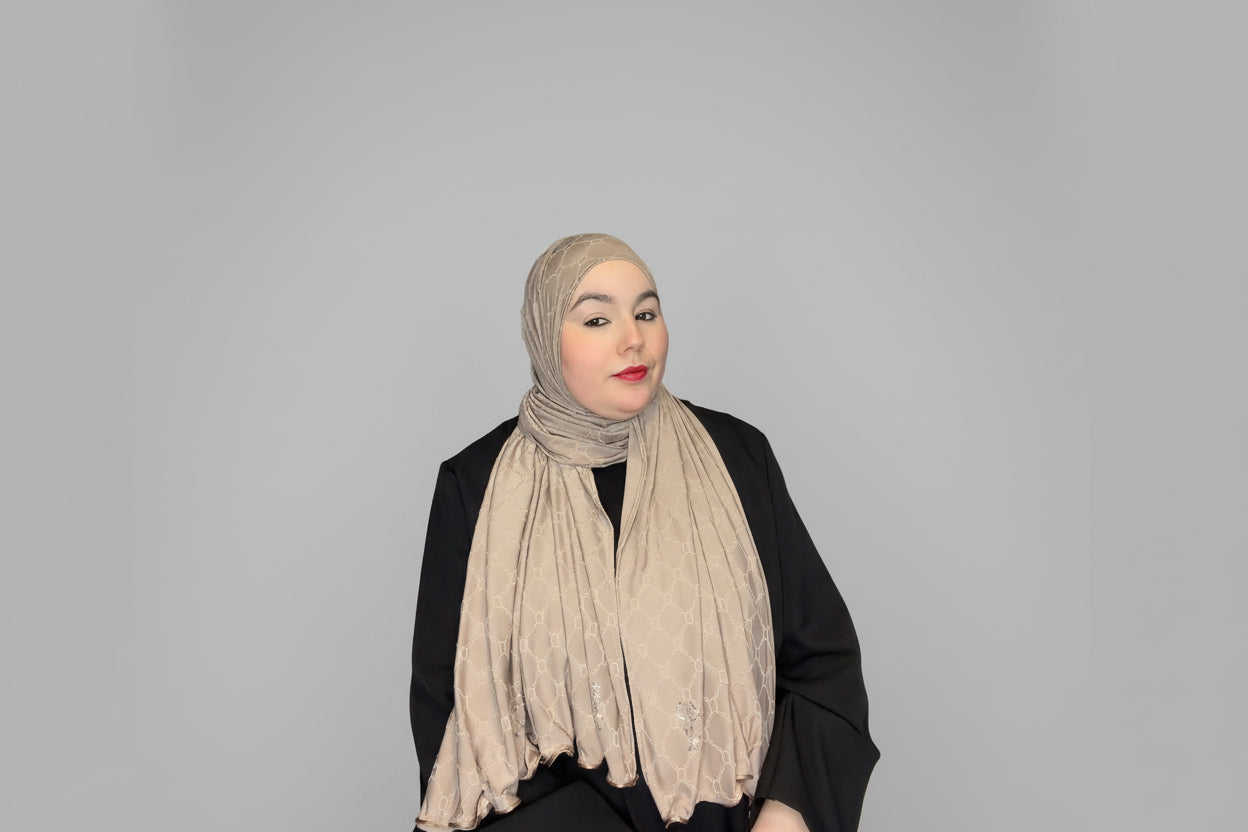 jersey monogram - Moka clair