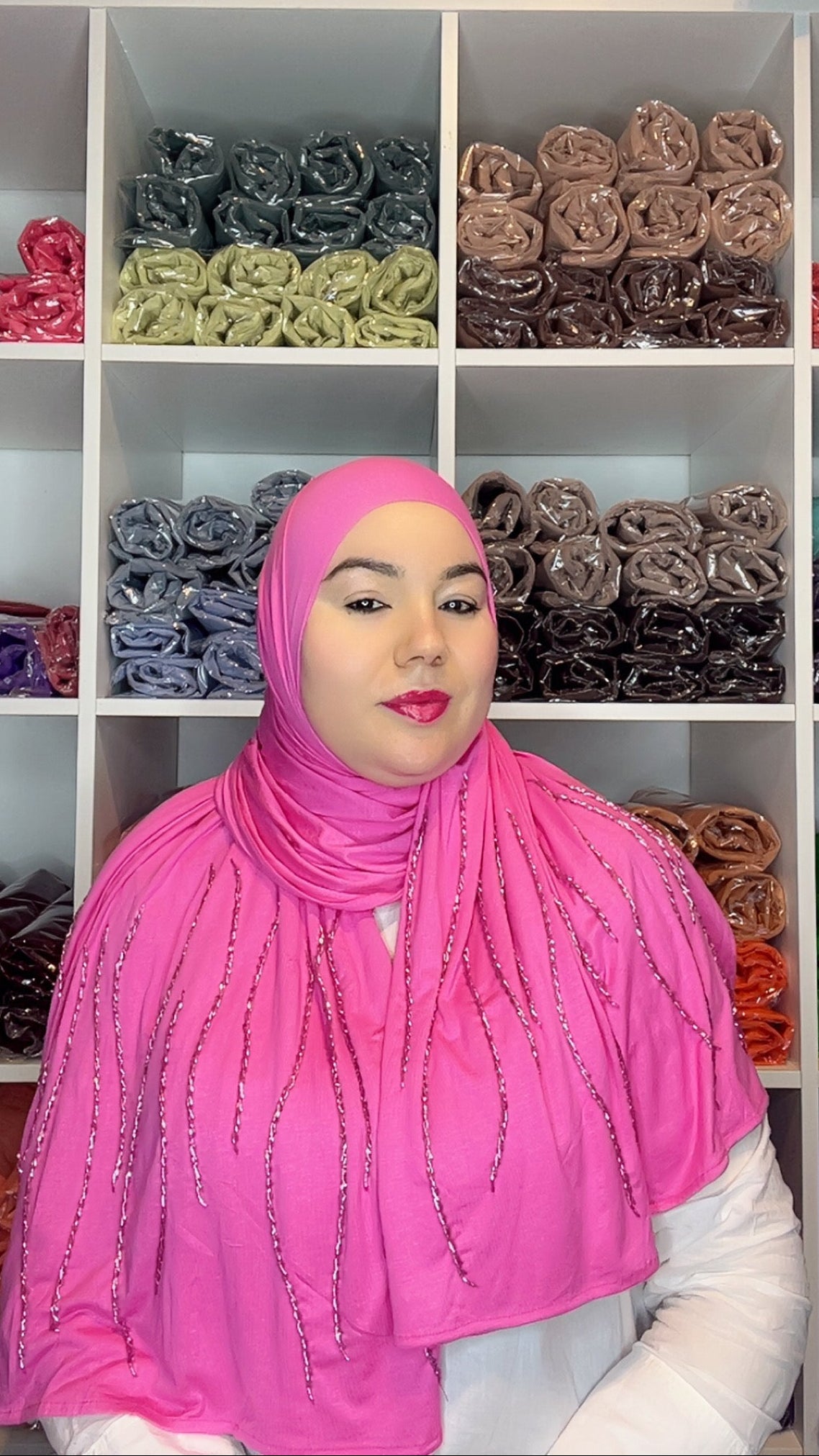 Hijab Diamant - fluo rose