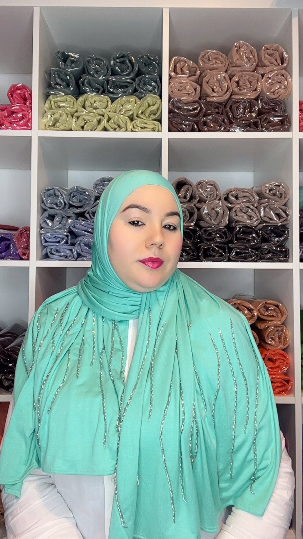 Hijab Diamant - bleu vert