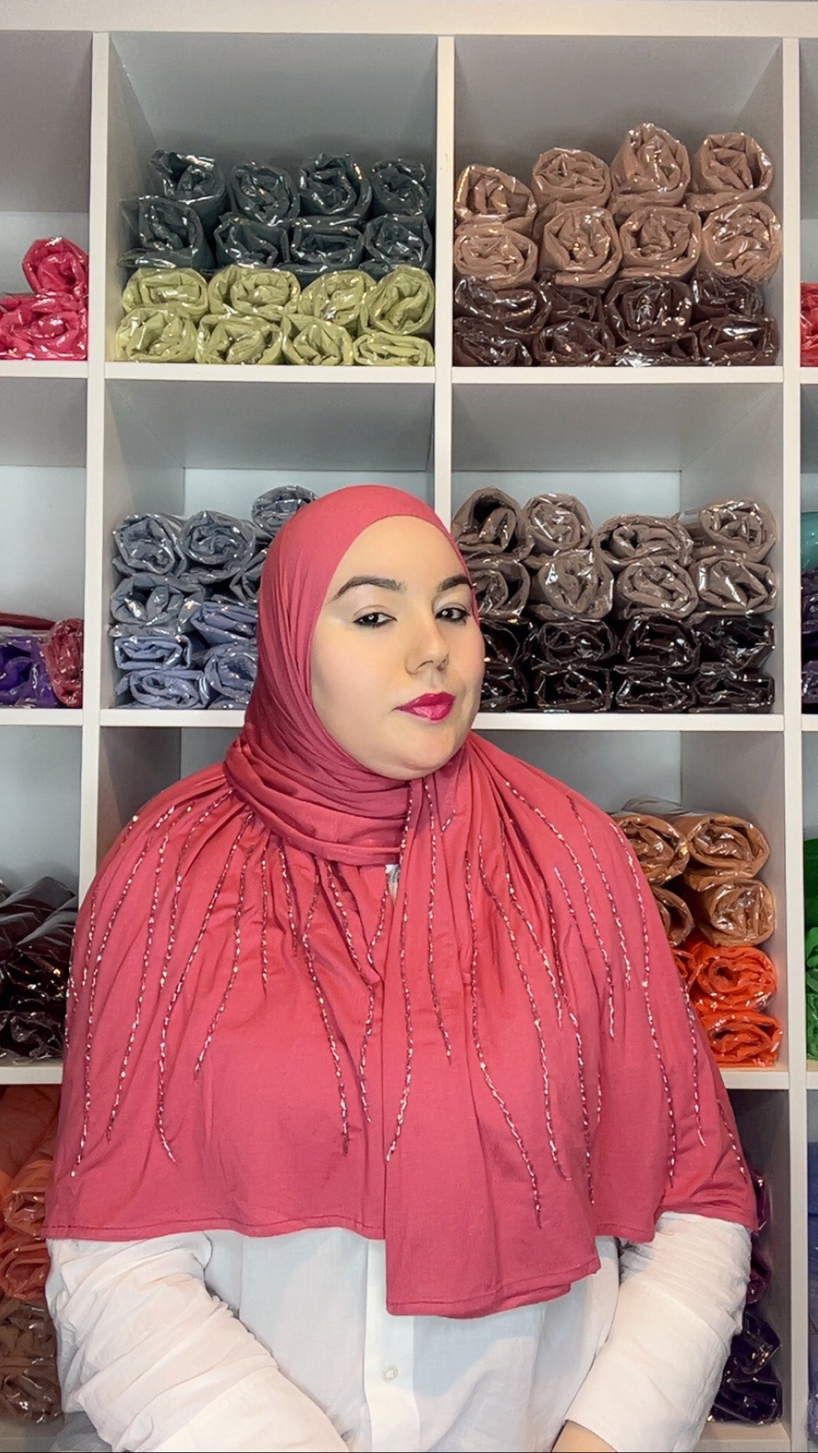 Hijab Diamant - rouge rose