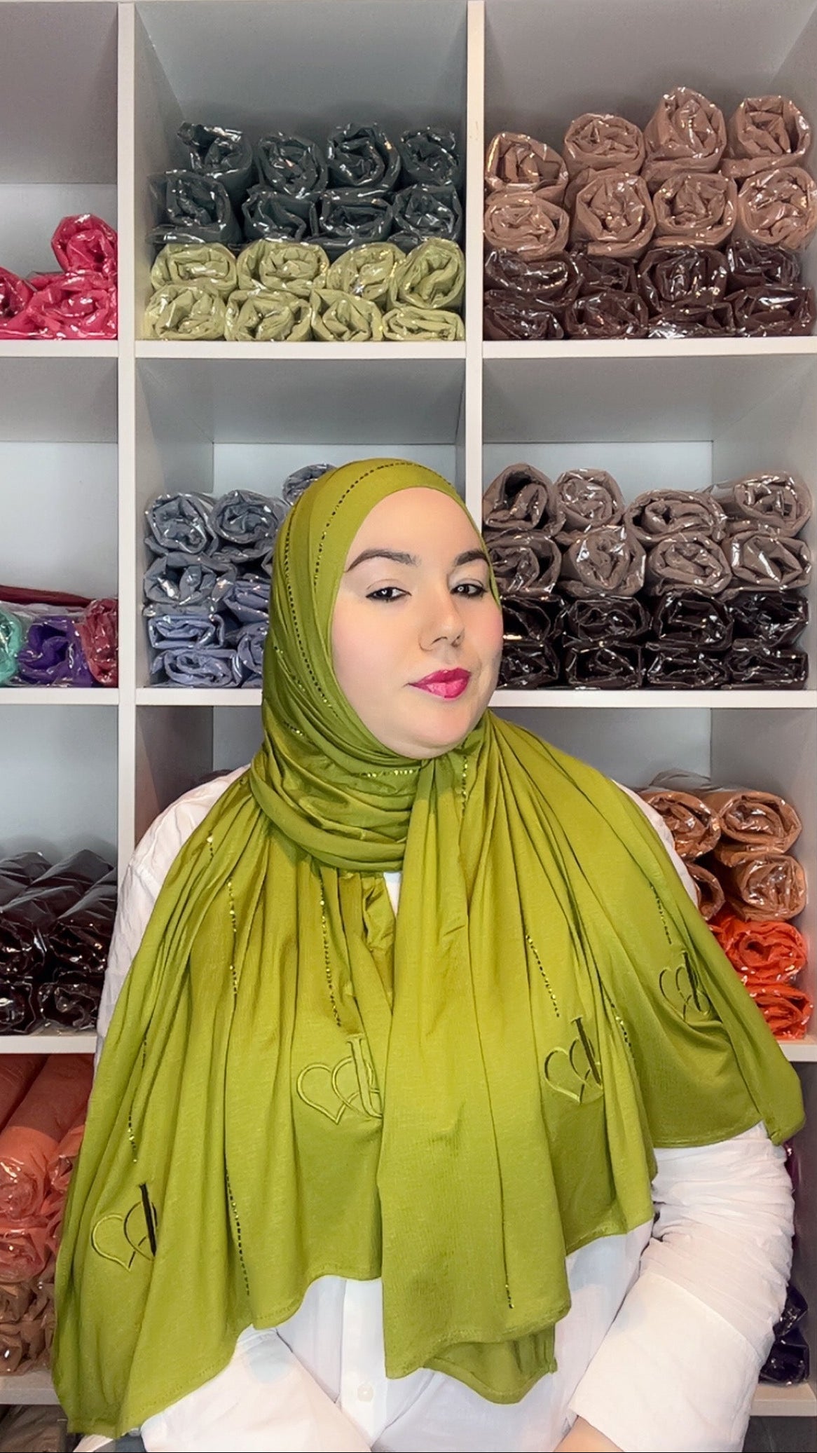 Hijab Strass - Vert olive