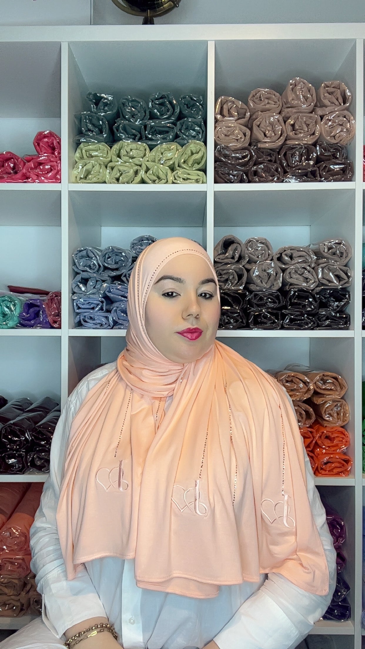 Hijab Strass - coloure saumon